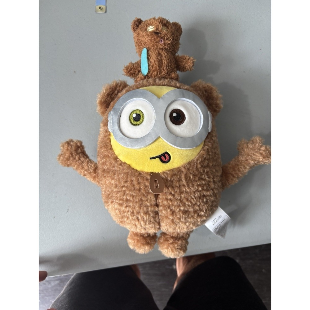 Minions Bob & Tim Plush Toy Authentic Despicable Me Bear Costume Stuffed Animal